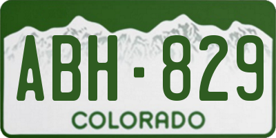 CO license plate ABH829
