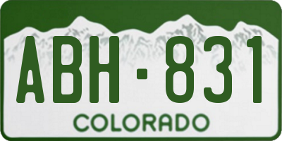 CO license plate ABH831