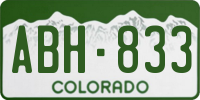 CO license plate ABH833