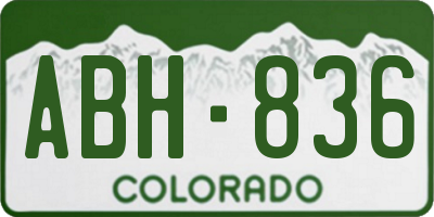 CO license plate ABH836