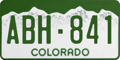 CO license plate ABH841