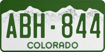 CO license plate ABH844