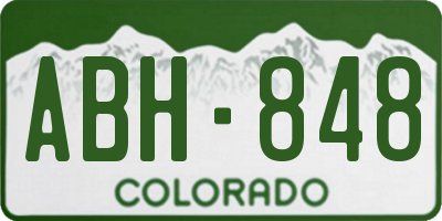 CO license plate ABH848