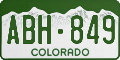 CO license plate ABH849
