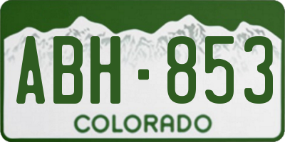 CO license plate ABH853