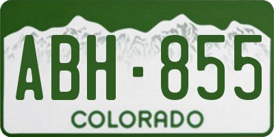 CO license plate ABH855