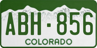 CO license plate ABH856