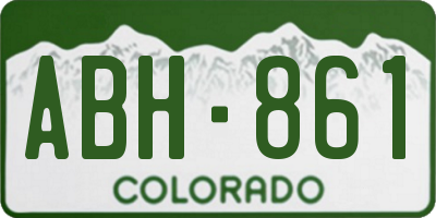 CO license plate ABH861