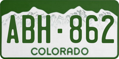 CO license plate ABH862