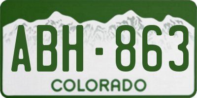 CO license plate ABH863