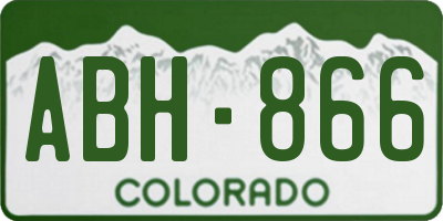 CO license plate ABH866