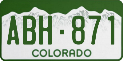CO license plate ABH871