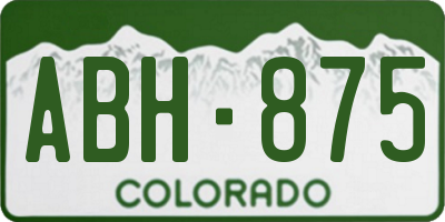 CO license plate ABH875