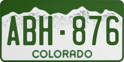 CO license plate ABH876