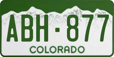 CO license plate ABH877