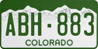 CO license plate ABH883