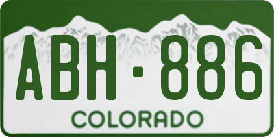 CO license plate ABH886