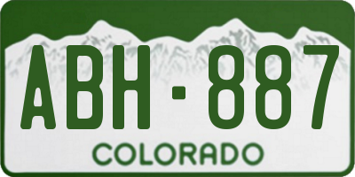 CO license plate ABH887