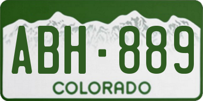 CO license plate ABH889
