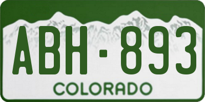 CO license plate ABH893
