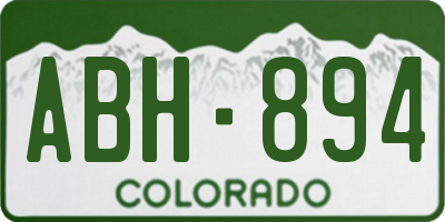 CO license plate ABH894