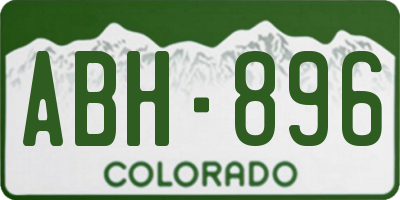 CO license plate ABH896