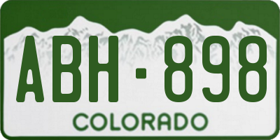 CO license plate ABH898