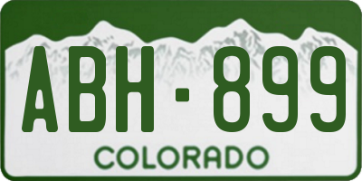 CO license plate ABH899