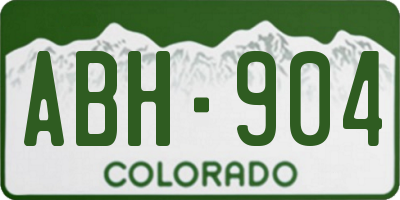 CO license plate ABH904