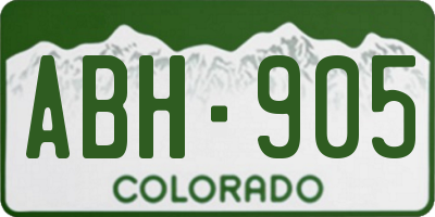 CO license plate ABH905