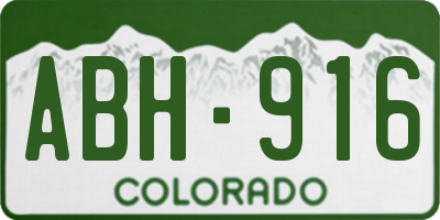 CO license plate ABH916
