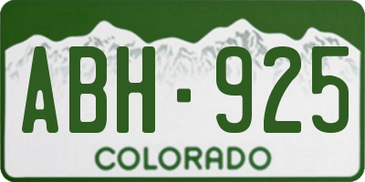 CO license plate ABH925