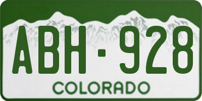 CO license plate ABH928