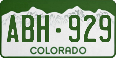CO license plate ABH929
