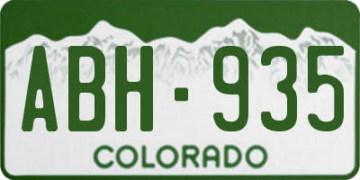 CO license plate ABH935