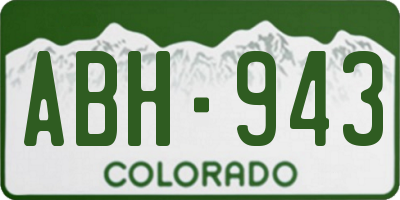 CO license plate ABH943