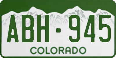 CO license plate ABH945