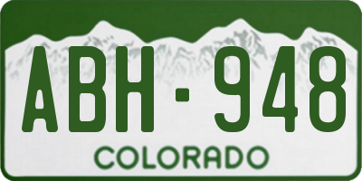 CO license plate ABH948