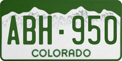 CO license plate ABH950