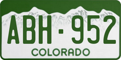 CO license plate ABH952