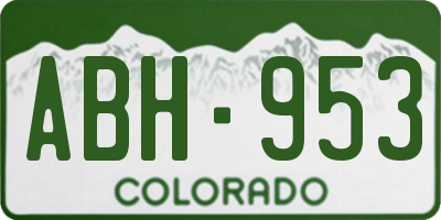 CO license plate ABH953