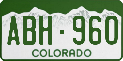 CO license plate ABH960