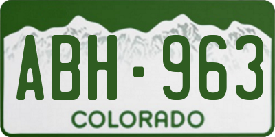 CO license plate ABH963
