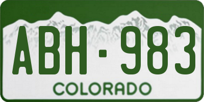CO license plate ABH983