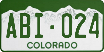 CO license plate ABI024