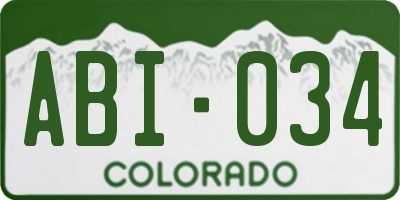 CO license plate ABI034