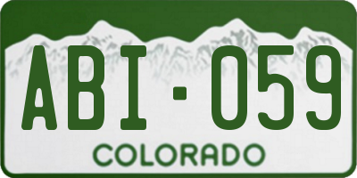 CO license plate ABI059