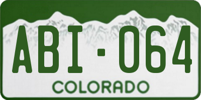 CO license plate ABI064