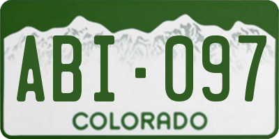 CO license plate ABI097