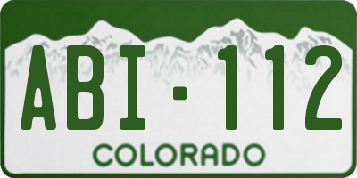 CO license plate ABI112